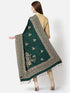 Women's Floral Jamawar Acrylic Border Wool Shawl
